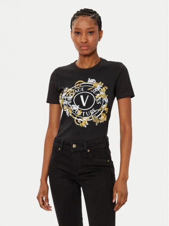 Obrázek produktu Versace Jeans Couture T-Shirt 78HAHC01 Černá Regular Fit