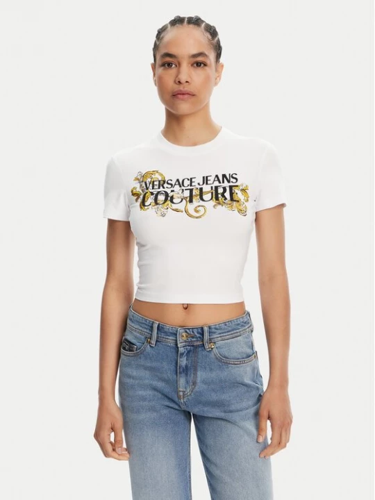 Obrázek produktu Versace Jeans Couture T-Shirt 78HAHC05 Bílá Slim Fit
