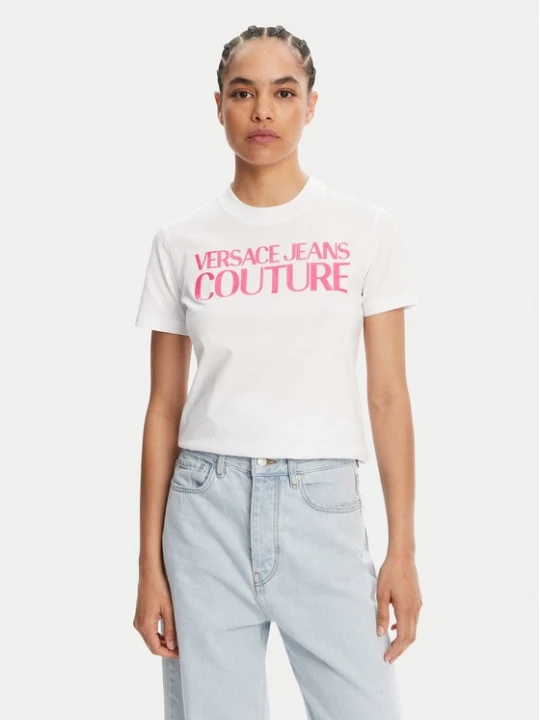 Obrázek produktu Versace Jeans Couture T-Shirt 78HAHE05 Bílá Regular Fit