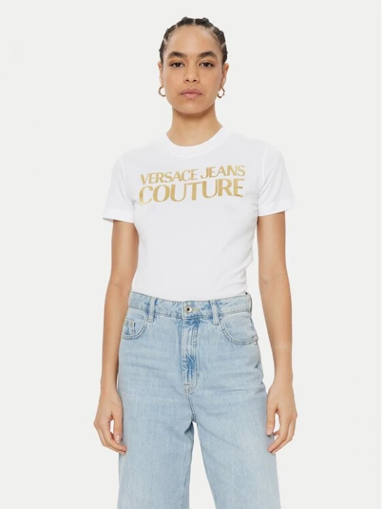 Obrázek produktu Versace Jeans Couture T-Shirt 78HAHT01 Bílá Regular Fit
