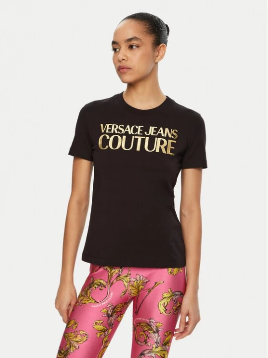 Obrázek produktu Versace Jeans Couture T-Shirt 78HAHT01 Černá Regular Fit