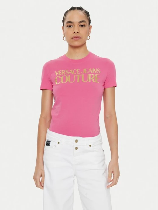 Obrázek produktu Versace Jeans Couture T-Shirt 78HAHT01 Růžová Regular Fit