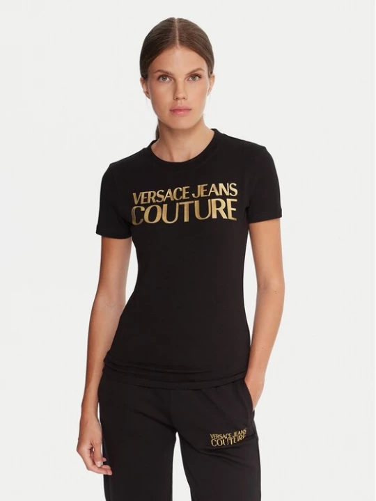 Obrázek produktu Versace Jeans Couture T-Shirt 79HAHT02 CJ03T Černá Regular Fit