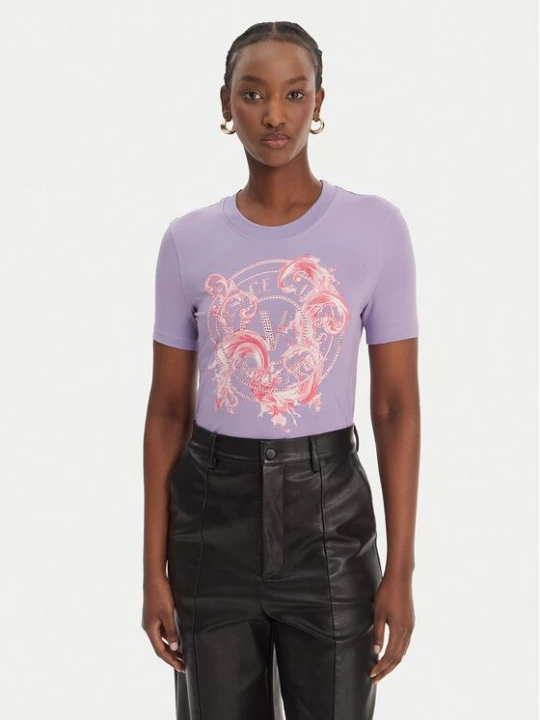 Obrázek produktu Versace Jeans Couture T-Shirt 80HAHE01 CJ02E Fialová Slim Fit