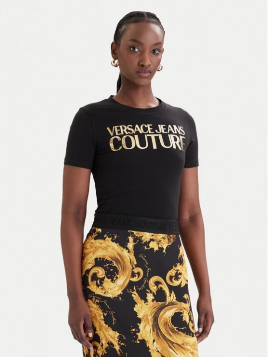 Obrázek produktu Versace Jeans Couture T-Shirt 80HAHT00 CJ03T Černá Slim Fit