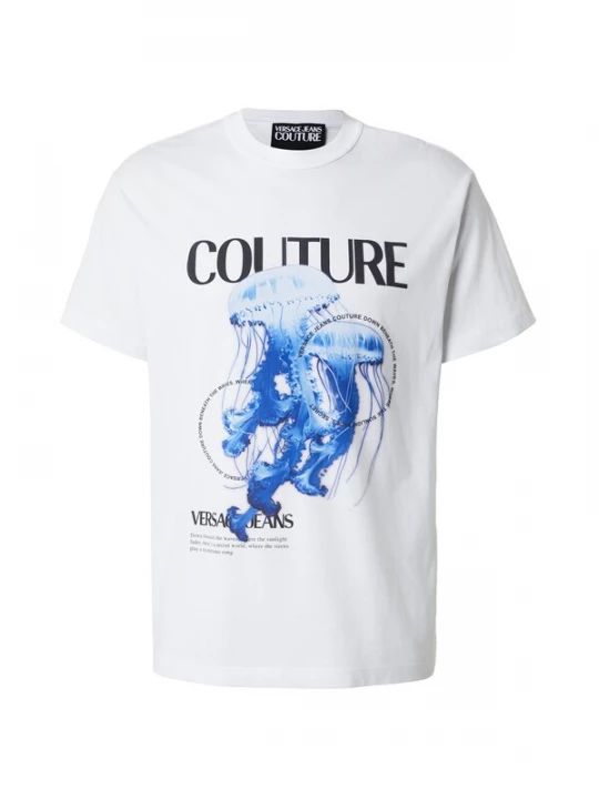 Obrázek produktu Versace Jeans Couture Tričko 'JELLYFISH' azurová / světlemodrá / černá / bílá