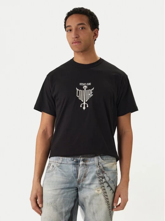 Obrázek produktu Versace Jeans T-Shirt 80GAHT14 Černá Regular Fit