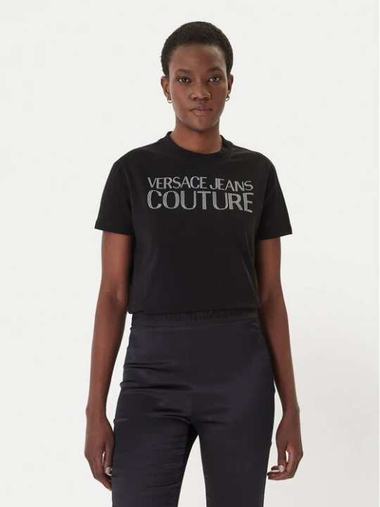 Obrázek produktu Versace Jeans T-Shirt 80HAHT09 Černá Regular Fit