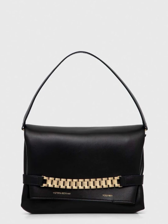 Obrázek produktu Victoria Beckham Kožené psaníčko Chain Pouch černá