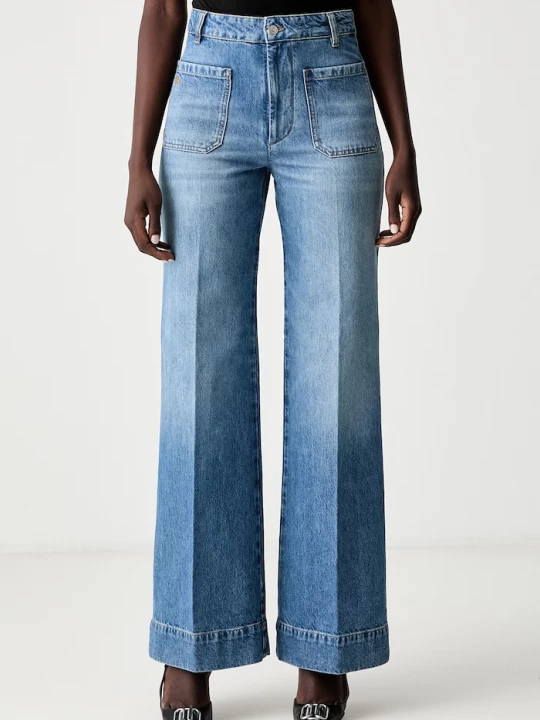 Obrázek produktu Victoria Beckham wide leg džíny Alina modrá