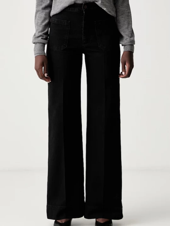 Obrázek produktu Victoria Beckham wide leg džíny dámské Alina černá