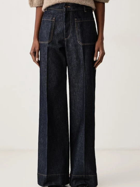 Obrázek produktu Victoria Beckham wide leg džíny dámské Alina námořnická modř
