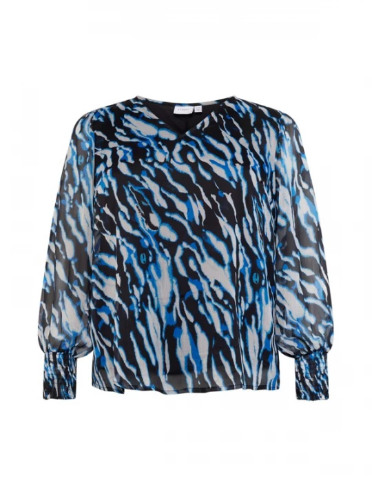 Obrázek produktu Vila Curve Halenka 'VIFalia' azurová / černá / offwhite