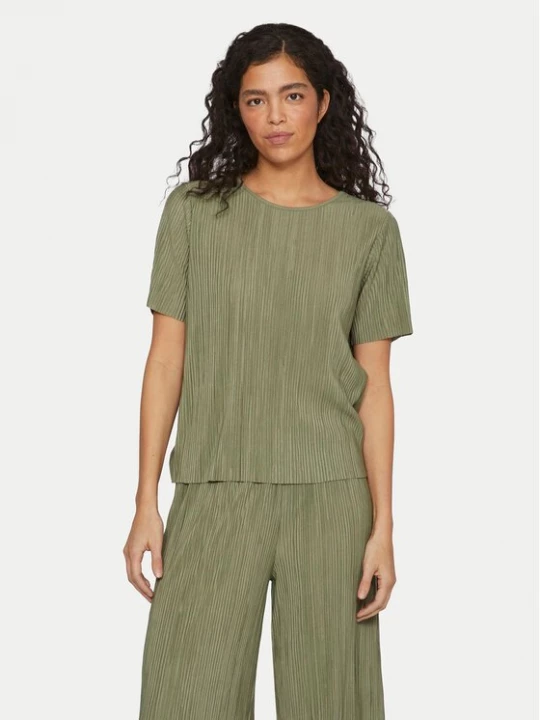 Obrázek produktu Vila T-Shirt Plisa 14089481 Zelená Regular Fit