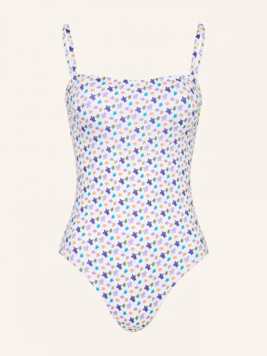 Obrázek produktu Vilebrequin Plavky S Bandeau Topem Micro Facette bílá / světle fialová / modrá