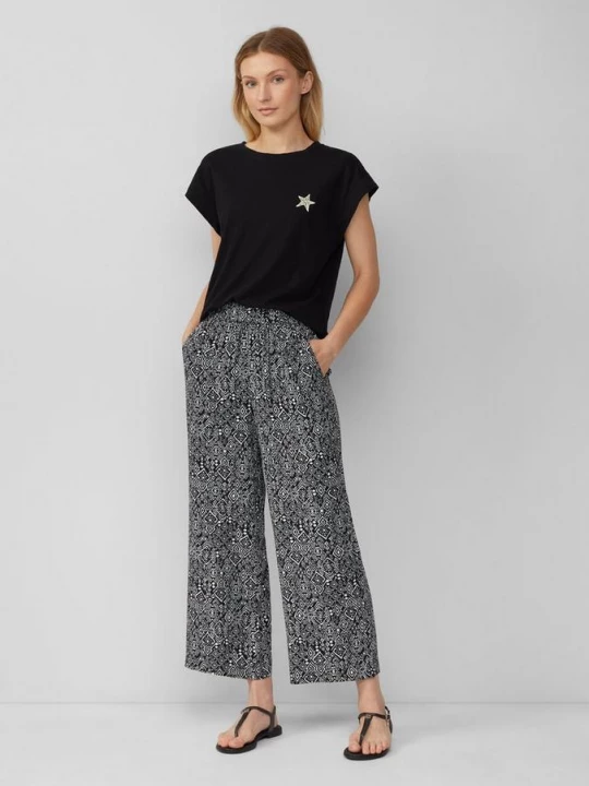 Obrázek produktu Viskózové culottes s elastickým pasem s.Oliver černá