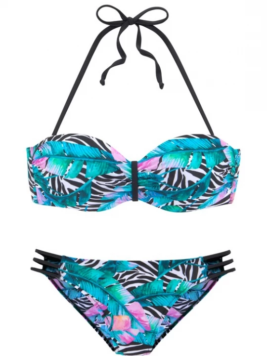 Obrázek produktu VIVANCE Bikiny  azurová modrá / šeříková / černá / bílá