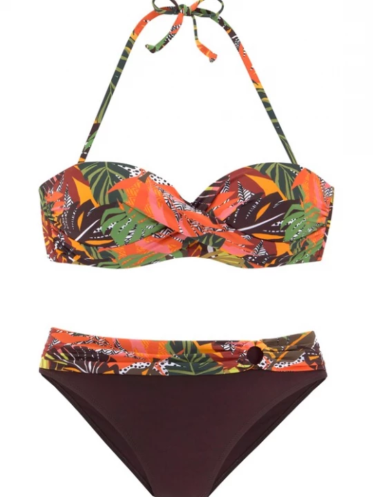 Obrázek produktu VIVANCE Bikiny  čokoládová / žlutá / zelená / oranžová
