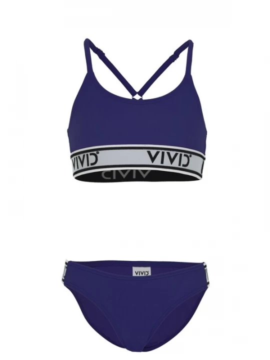 Obrázek produktu VIVID Bikiny tmavě modrá / světle šedá / černá