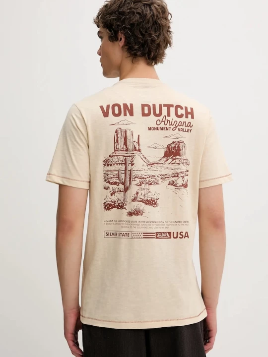 Obrázek produktu Von Dutch Bavlněné tričko Von Dutch béžová