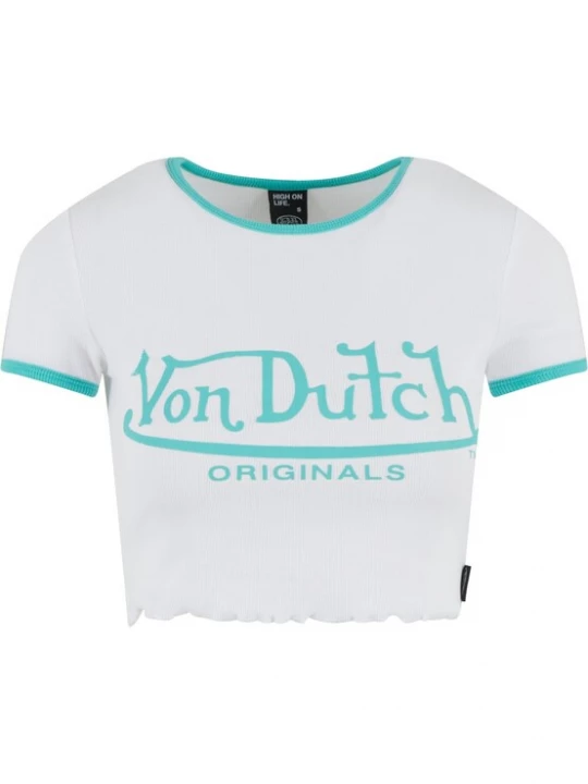Obrázek produktu Von Dutch Originals Tričko 'Ami' tyrkysová / bílá