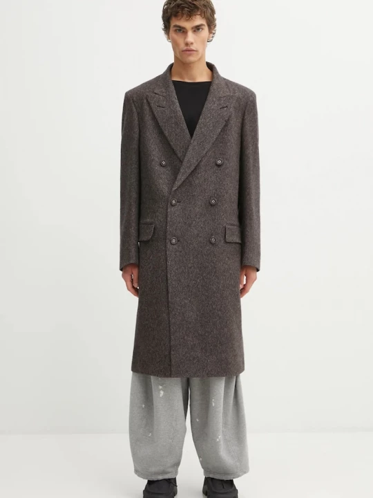 Obrázek produktu Wales Bonner Vlněný kabát Wales Bonner Mayfair Coat hnědá