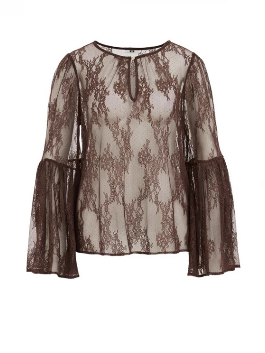 Obrázek produktu WE Fashion Halenka tmavě hnědá
