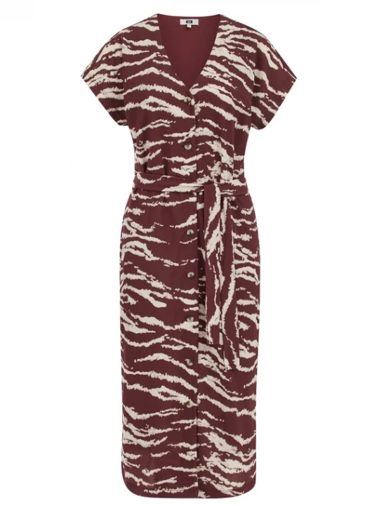 Obrázek produktu WE Fashion Košilové šaty karmínově červené / bílá