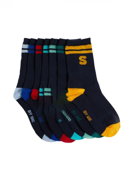 Obrázek produktu WE Fashion Ponožky  marine modrá / tyrkysová / zlatě žlutá / červená