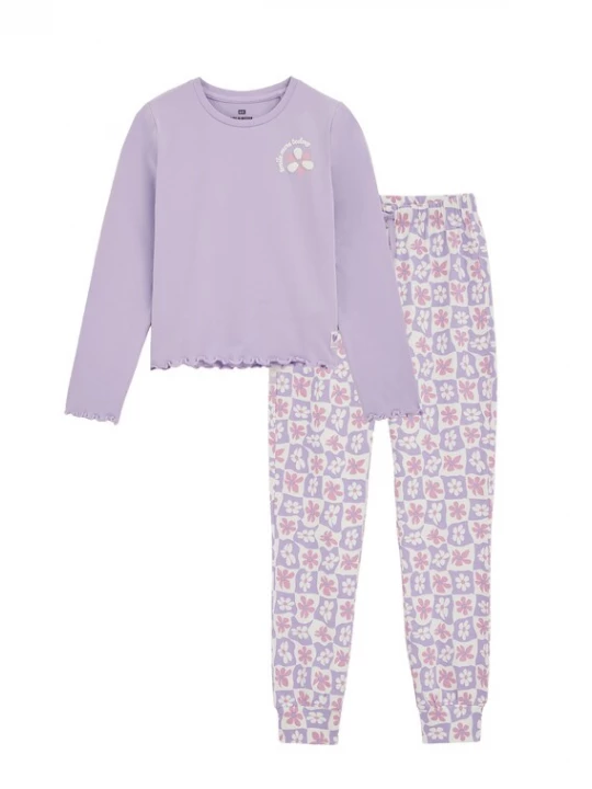 Obrázek produktu WE Fashion Pyžamo lenvandulová / starorůžová / offwhite