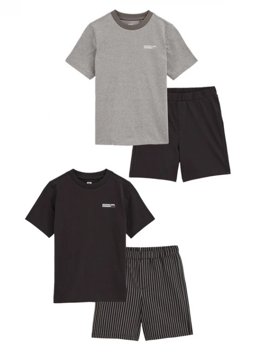 Obrázek produktu WE Fashion Pyžamo šedý melír / černá / bílá