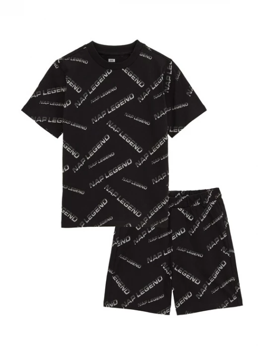 Obrázek produktu WE Fashion Pyžamo světle šedá / tmavě šedá / černá