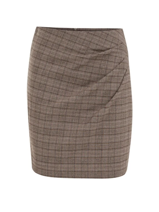 Obrázek produktu WE Fashion Sukně šedobéžová / antracitová / barvy bláta / bílá