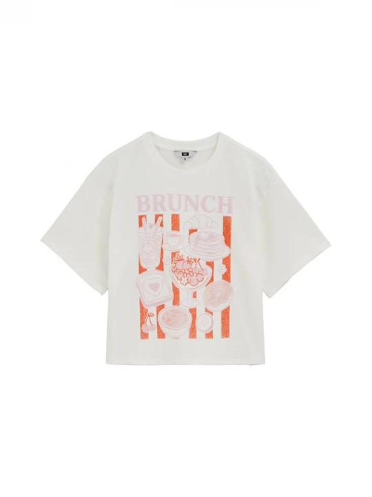 Obrázek produktu WE Fashion Tričko korálová / růžová / offwhite
