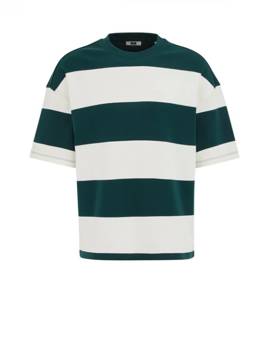 Obrázek produktu WE Fashion Tričko tmavě zelená / bílá