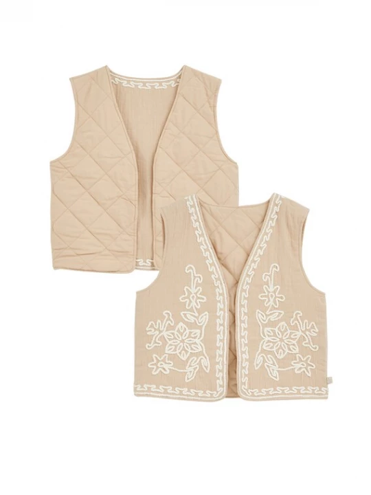 Obrázek produktu WE Fashion Vesta béžová / bílá