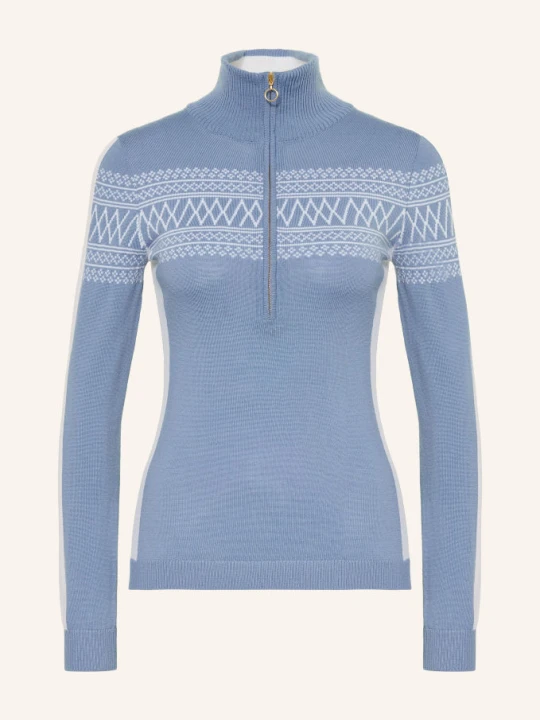 Obrázek produktu We Norwegians Bunda Midlayer Signature Z Merino Vlny tmavě modrá / bílá