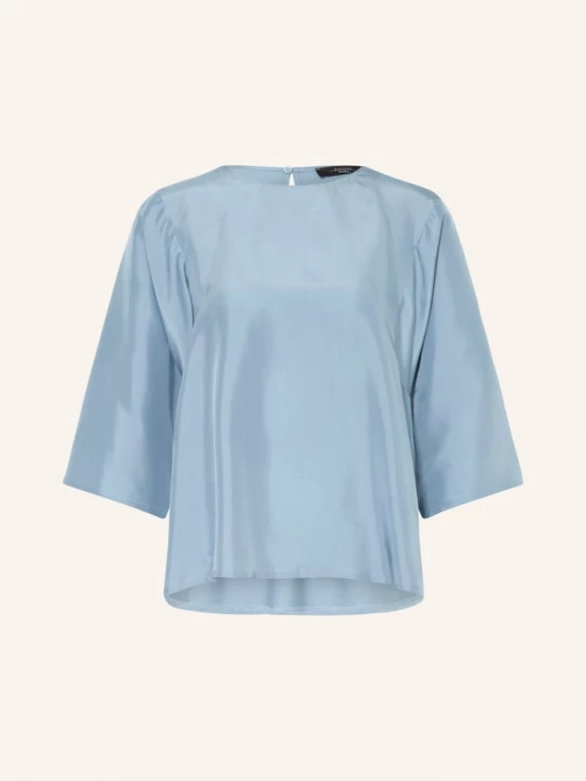 Obrázek produktu Weekend Max Mara Blůza Fastoso Z Kombinace Materiálů S 3/4 Rukávy A Hedvábím modrá