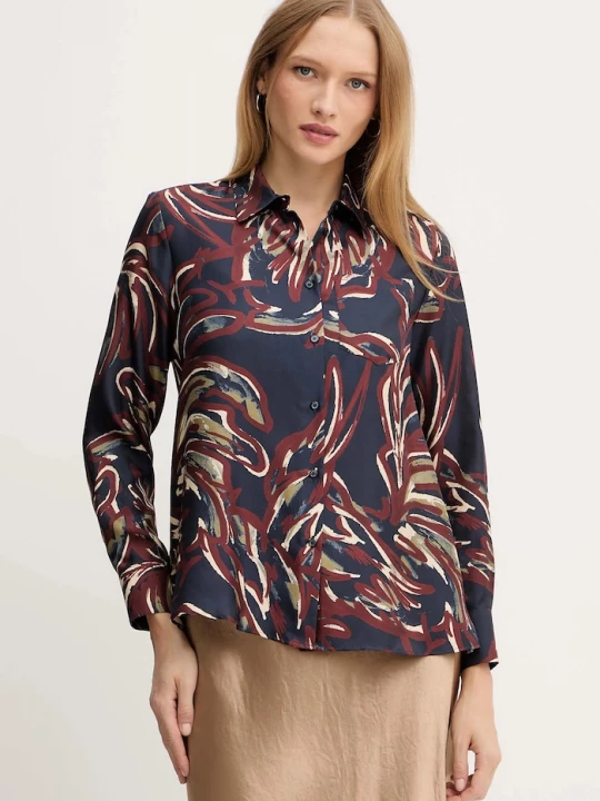 Obrázek produktu Weekend Max Mara Hedvábné tričko Weekend Max Mara RIVE námořnická modř