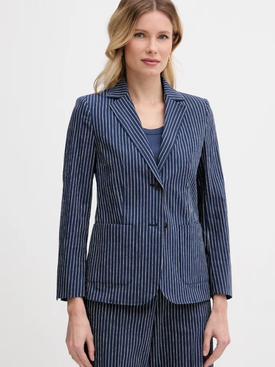 Obrázek produktu Weekend Max Mara jednořadé sako dámské s bavlnou ALETTA námořnická modř