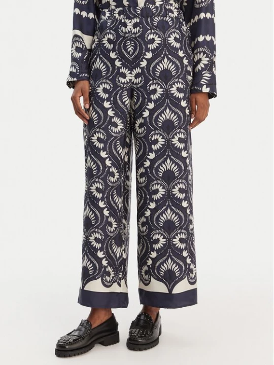 Obrázek produktu Weekend Max Mara Kalhoty z materiálu Ottico 2615131011 Tmavomodrá Wide Leg