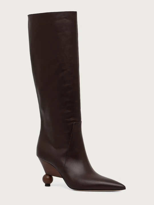 Obrázek produktu Weekend Max Mara kozačky nad kolena dámské kožené hnědá