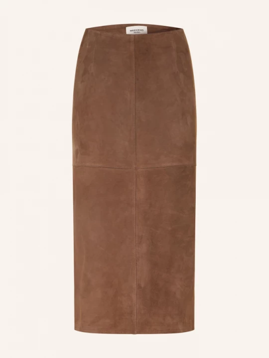Obrázek produktu Weekend Max Mara Kožená Sukně Palmi tmavě hnědá
