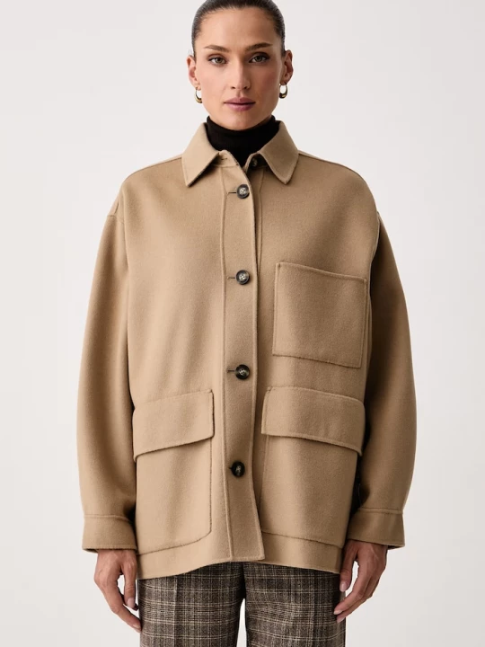 Obrázek produktu Weekend Max Mara krátký kabát dámský vlněný WKDFOLK béžová