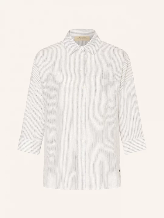 Obrázek produktu Weekend Max Mara Lněná Košile Panetto S 3/4 Rukávy bílá / tmavě modrá