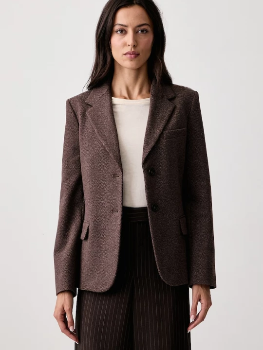 Obrázek produktu Weekend Max Mara sako dámské s příměsí vlny WKDFEROCE hnědá
