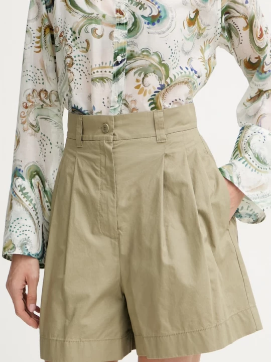 Obrázek produktu Weekend Max Mara šortky dámské bavlněné ARMONIA zelená