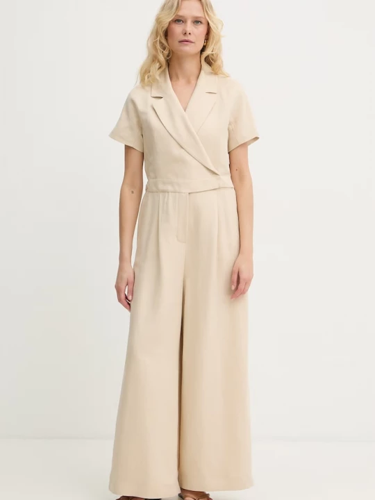 Obrázek produktu Weekend Max Mara zavinovací overal dámský se lnem OBLATO béžová