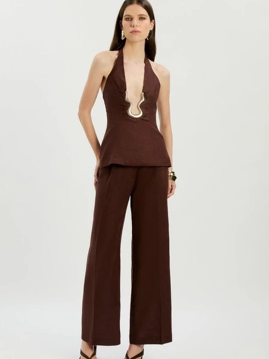 Obrázek produktu Wide leg bardot bronzová