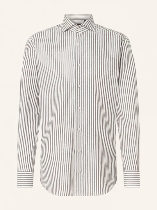 Obrázek produktu Windsor. Košile Trivo Shaped Fit tmavě hnědá / bílá
